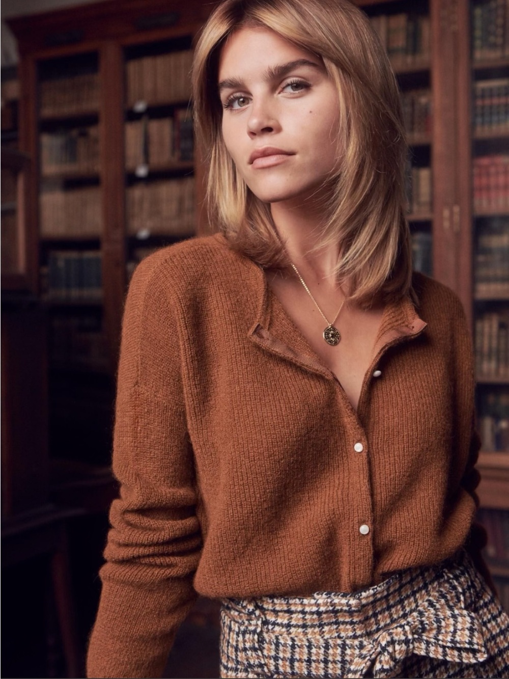 Sezane Gaspard Cardigan in Caramel, XXS